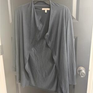 Laila Jayde Dark Navy Microsuede Open Front Cardigan